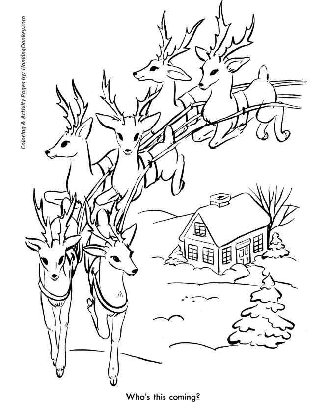Santa's Reindeer Coloring Pages - Santa ...