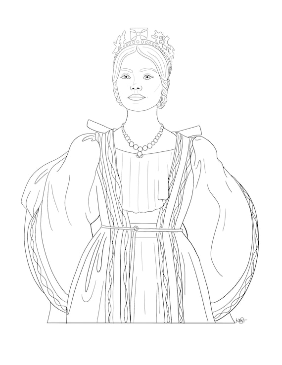 Queen Victoria Coloring Pages - Etsy