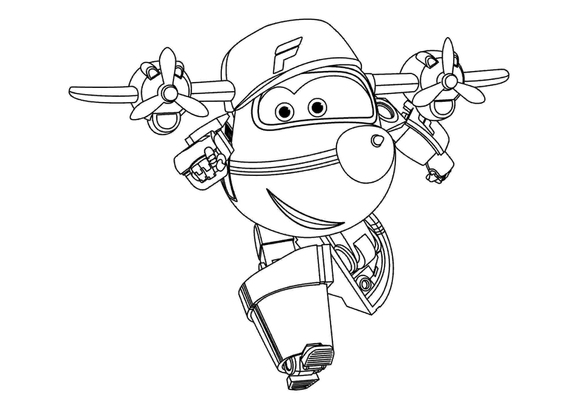 Funny transforming robot Flip running from Super Wings Coloring Pages -  Cartoons Coloring Pages - Coloring Pages For Kids And Adults
