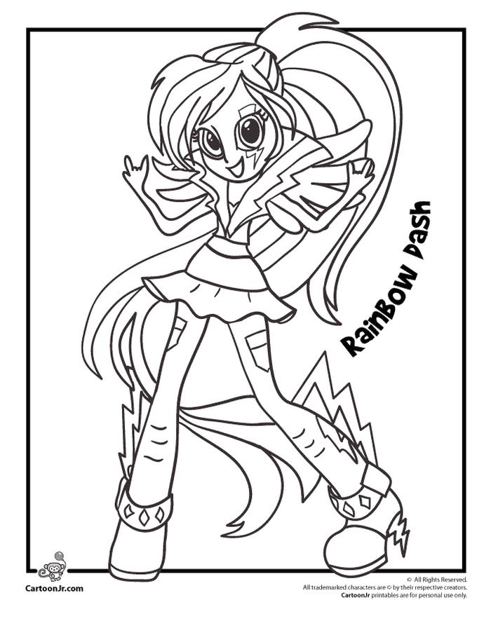 My Little Pony Coloring Pages Rainbow Dash Equestria Girls posted by Sarah  Cunningham