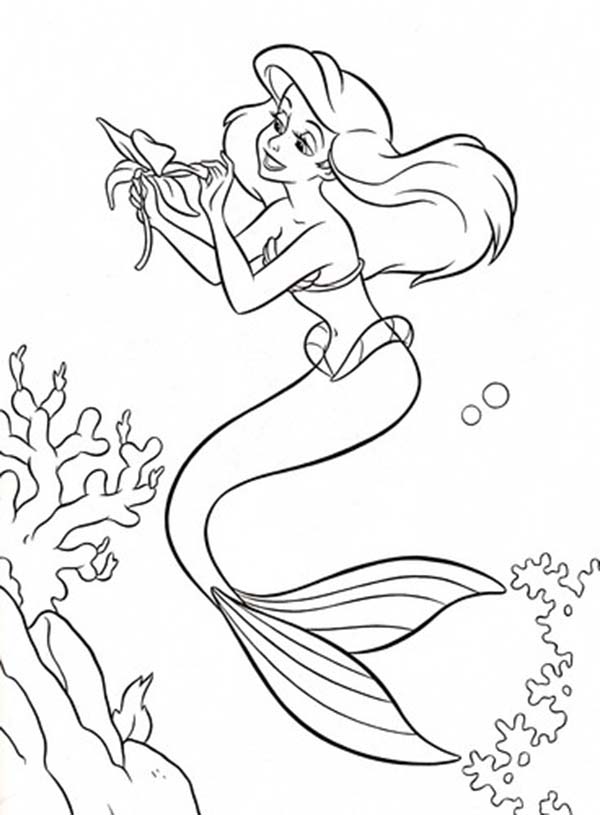 Disney Princess Ariel Dress Coloring Pages