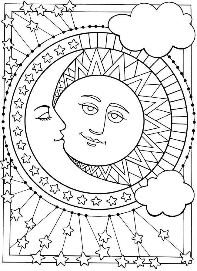 Free Printable Moon Coloring Pages for Kids | Moon coloring pages, Coloring  pages, Coloring books