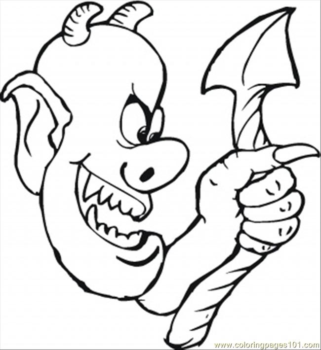 Demon And His Ugly Tail Coloring Page - Free Mythology Coloring ...