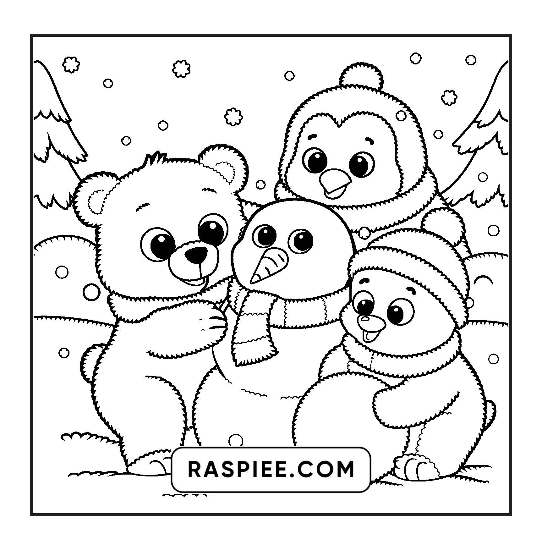 Fluffy Friends Coloring Pages – RASPIEE