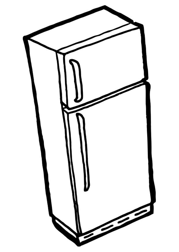 Coloring Page fridge with freezer - free printable coloring pages - Img  22524