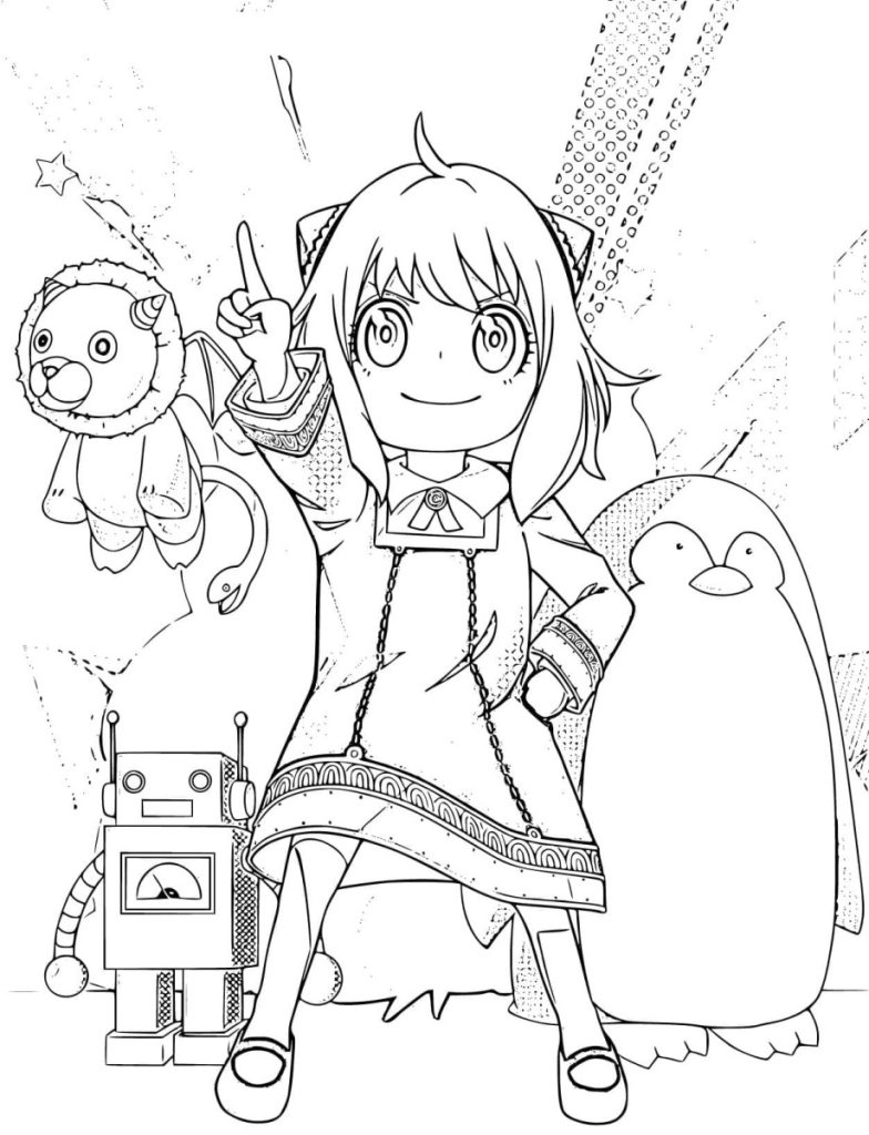 Anya Coloring Pages - Spy x Family Printables - OhLaDe