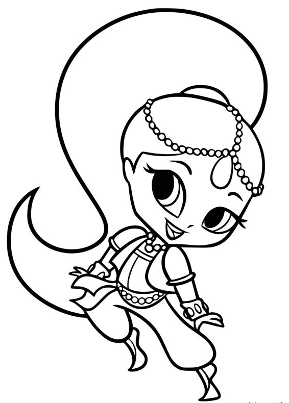 Shimmer and Shine Coloring Pages for Kids - Coloring Page Base