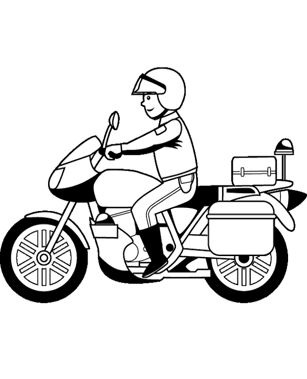 High-quality Policeman on motorbike to print and color to ...