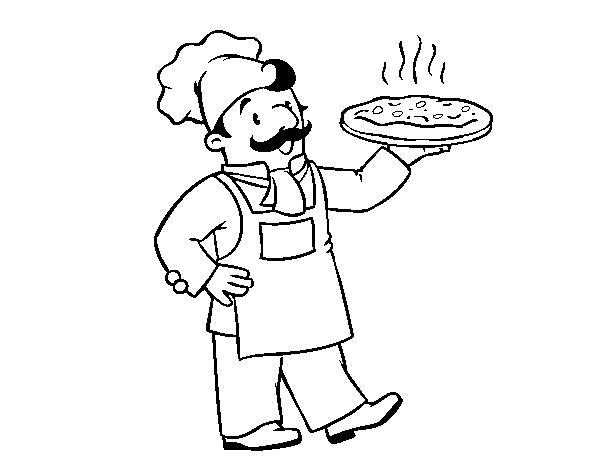 Italian chef coloring page - Coloringcrew.com