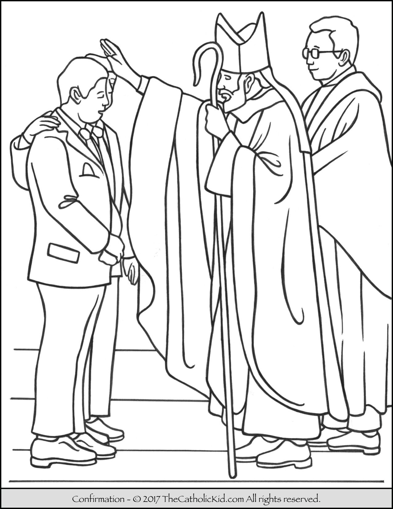 Sacrament of Confirmation Coloring Page. | Catholic coloring ...