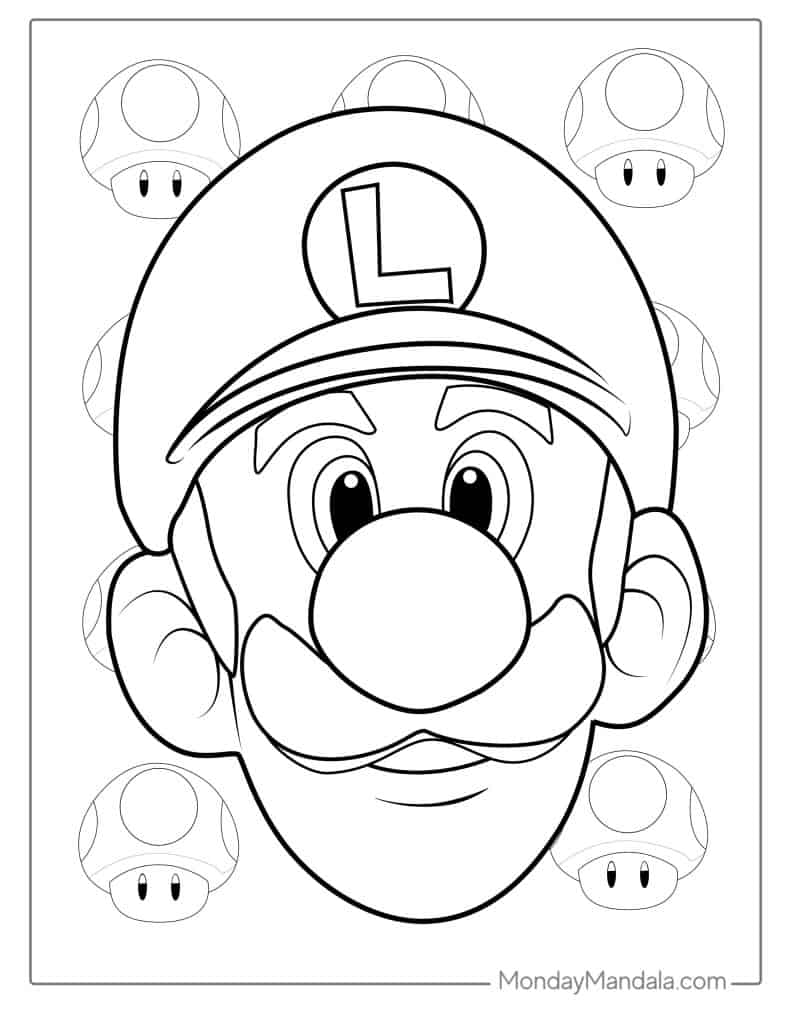 20 Cute Luigi Coloring Pages (Free PDF Printables)