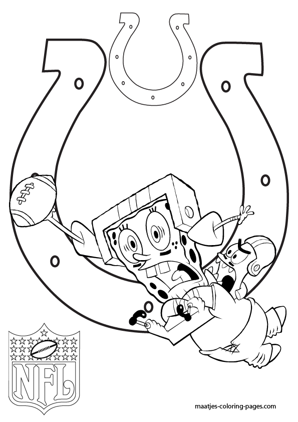 Indianapolis Colts - Patrick and Spongebob - Coloring Pages