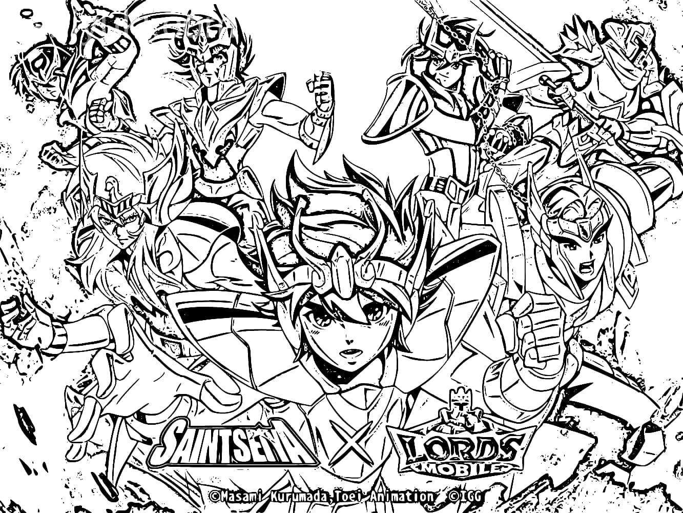 Saint Seiya Anime Coloring Page - Anime Coloring Pages