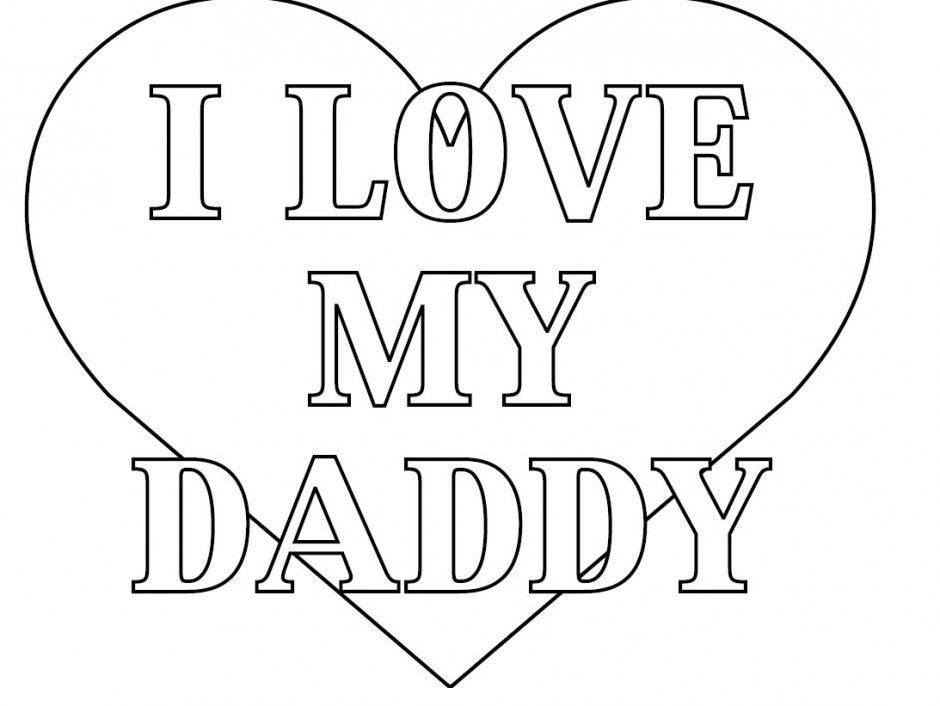 love you daddy coloring page - Clip Art Library