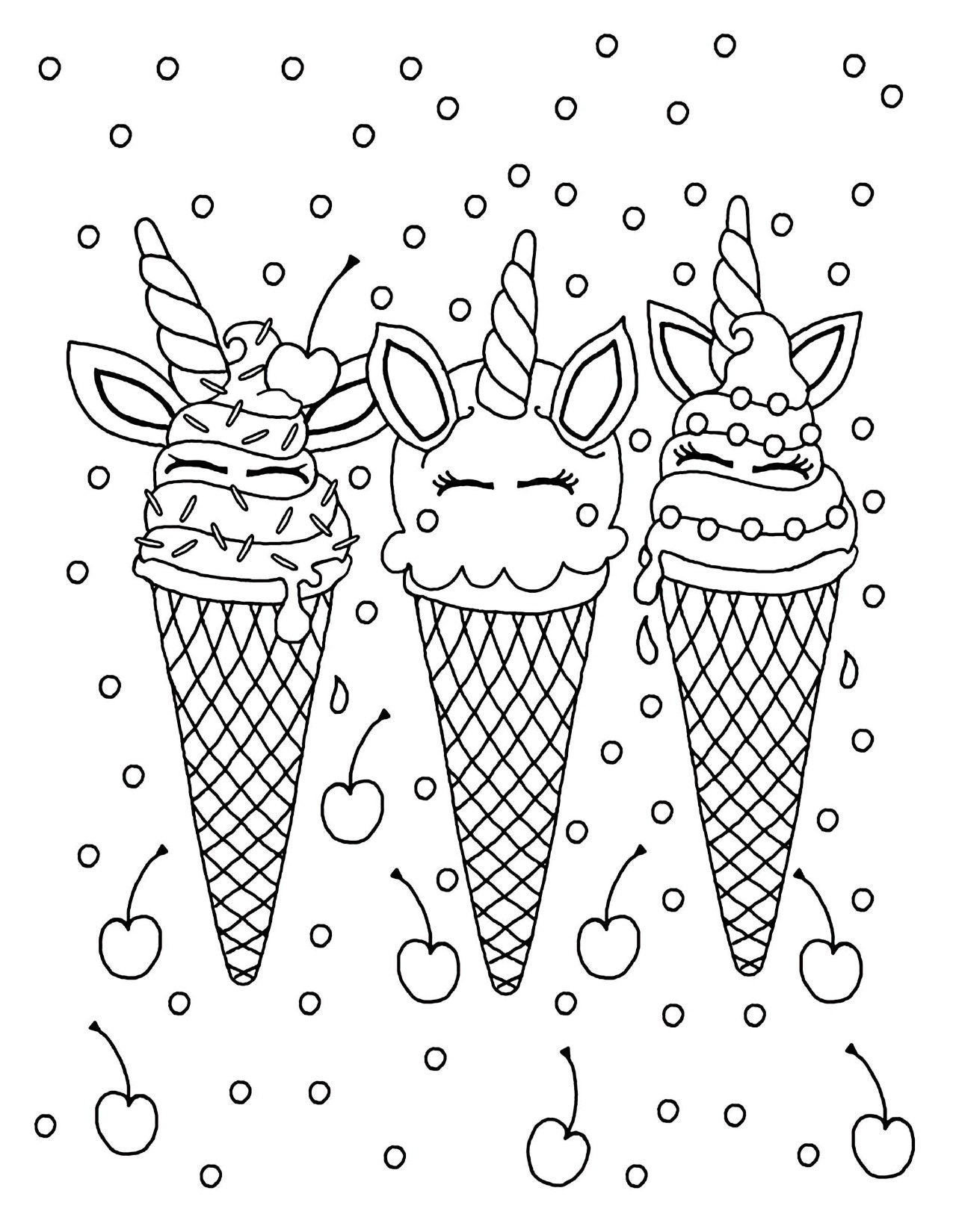 40 Ice Cream Coloring Pages for Kids - Etsy