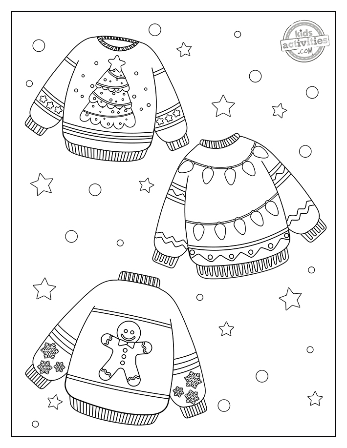 Ugly Christmas Sweater Coloring Pages ...