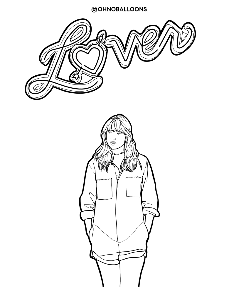 Lover Taylor Swift Coloring Pages - ohnoballoons's Ko-fi Shop - Ko-fi ❤️  Where creators get support from fans through donations, memberships, shop  sales and more! The original 'Buy Me a Coffee' Page.