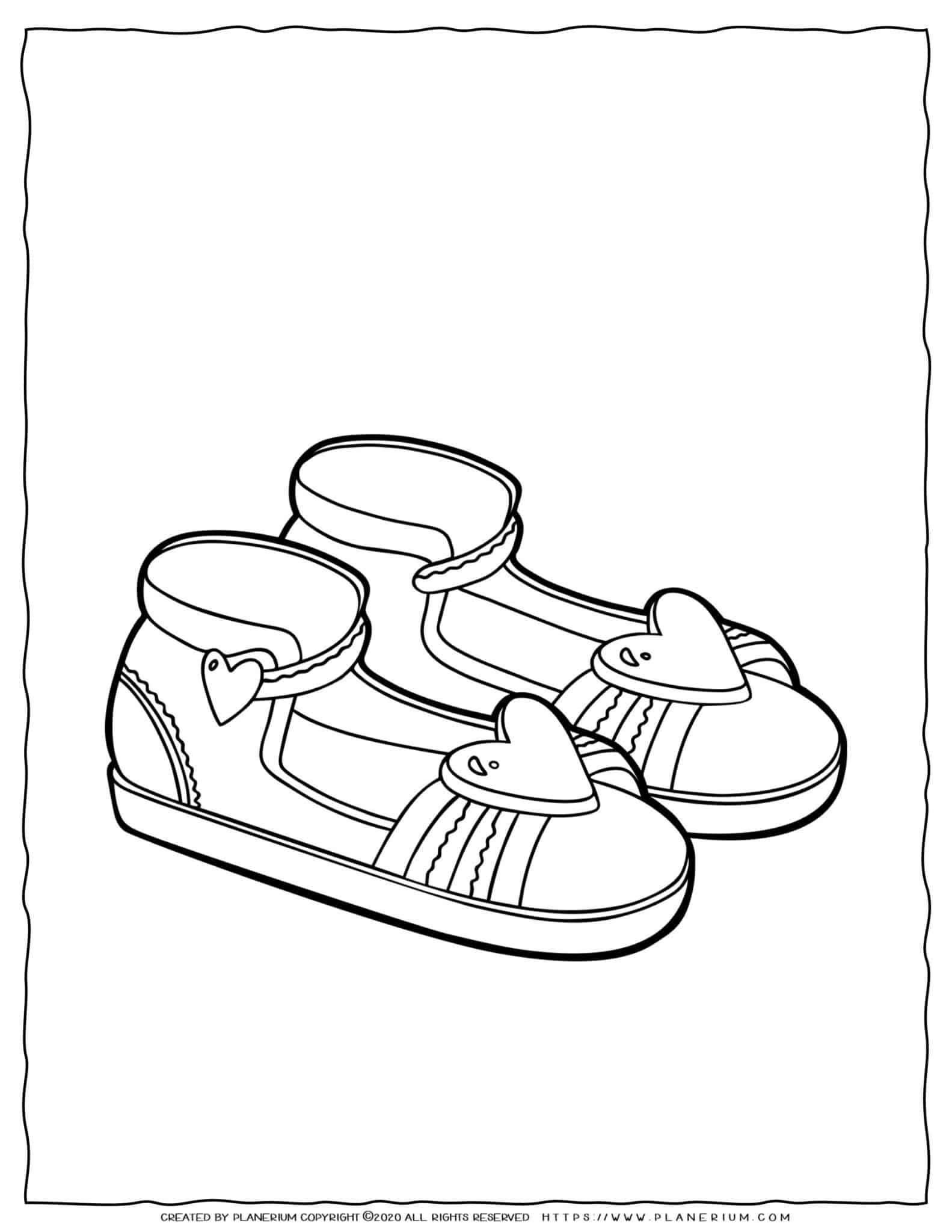 Clothes Coloring Page - Sandals with a ...