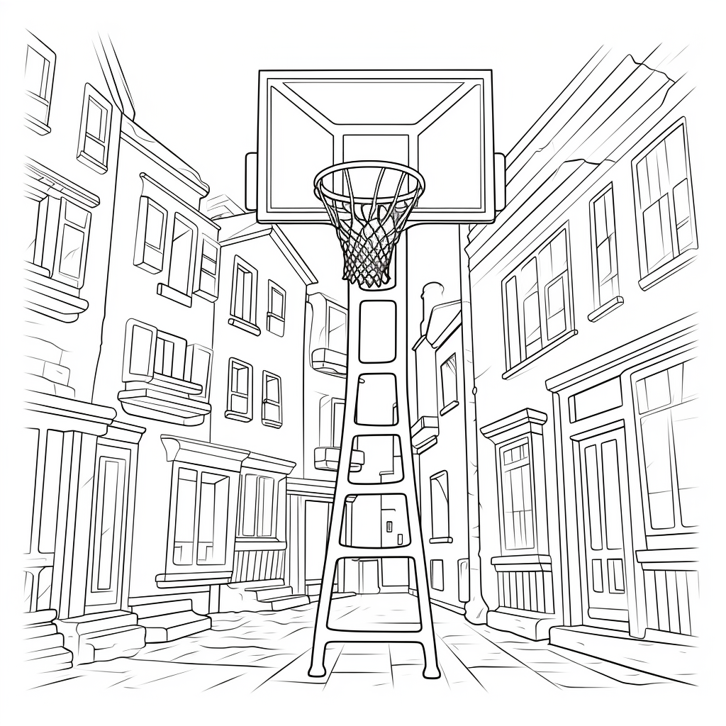 basketball hoop coloring pages