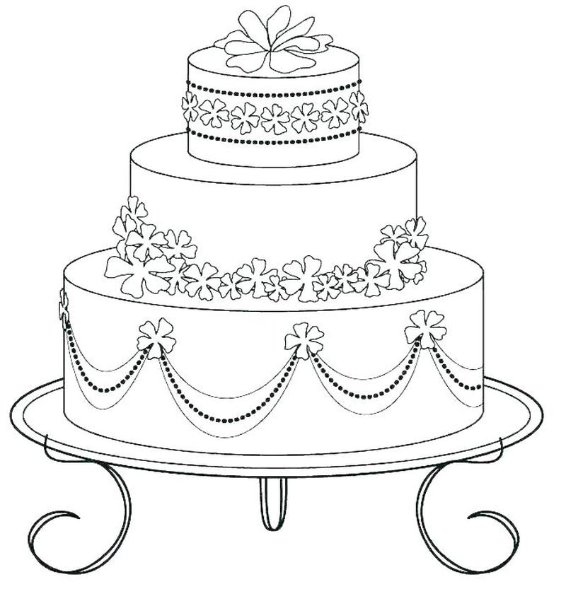 Birthday Cake Coloring Pages PDF To Print - Coloringfolder.com