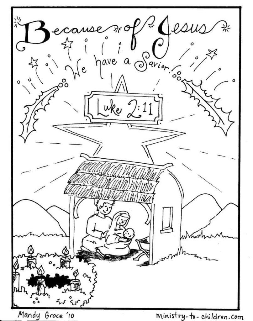 Nativity Scene Coloring Pages: Jesus is ...