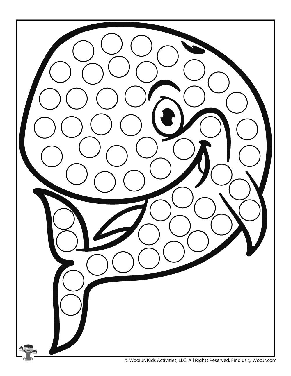Whale Do a Dot Art Coloring Sheet for Kids