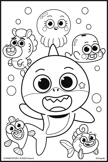 Baby Shark - Free Coloring Page for ...