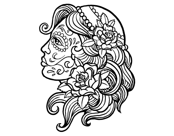 Catrina tattoo coloring page ...