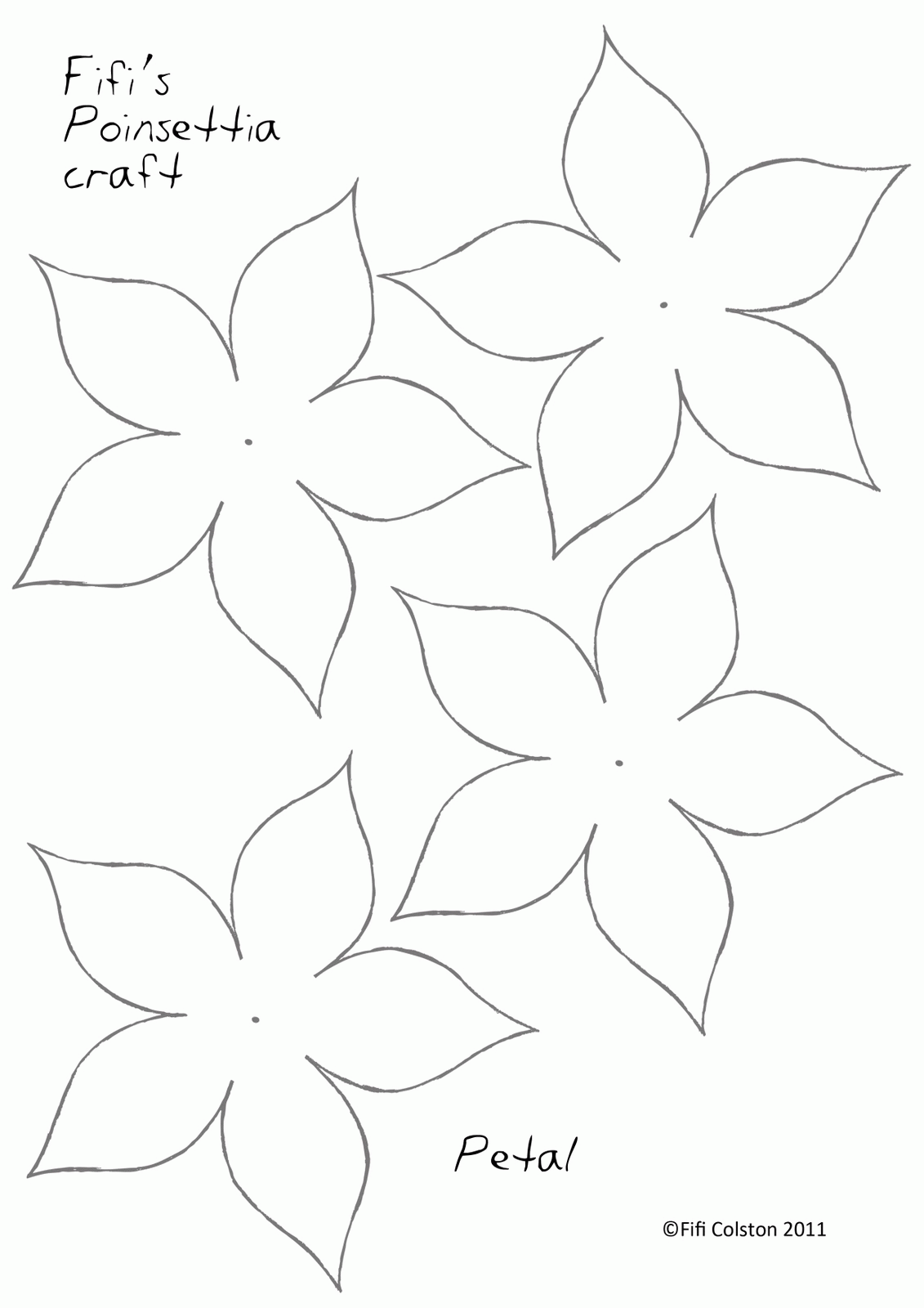 Merry Christmas and all the very best for the coming year, Fifi - Fifi Colston Creative: Pretty Paper Poinsettias - Printable Poinsettia Template