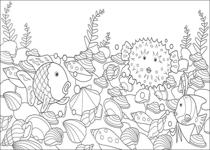Rainbow Fish Outline