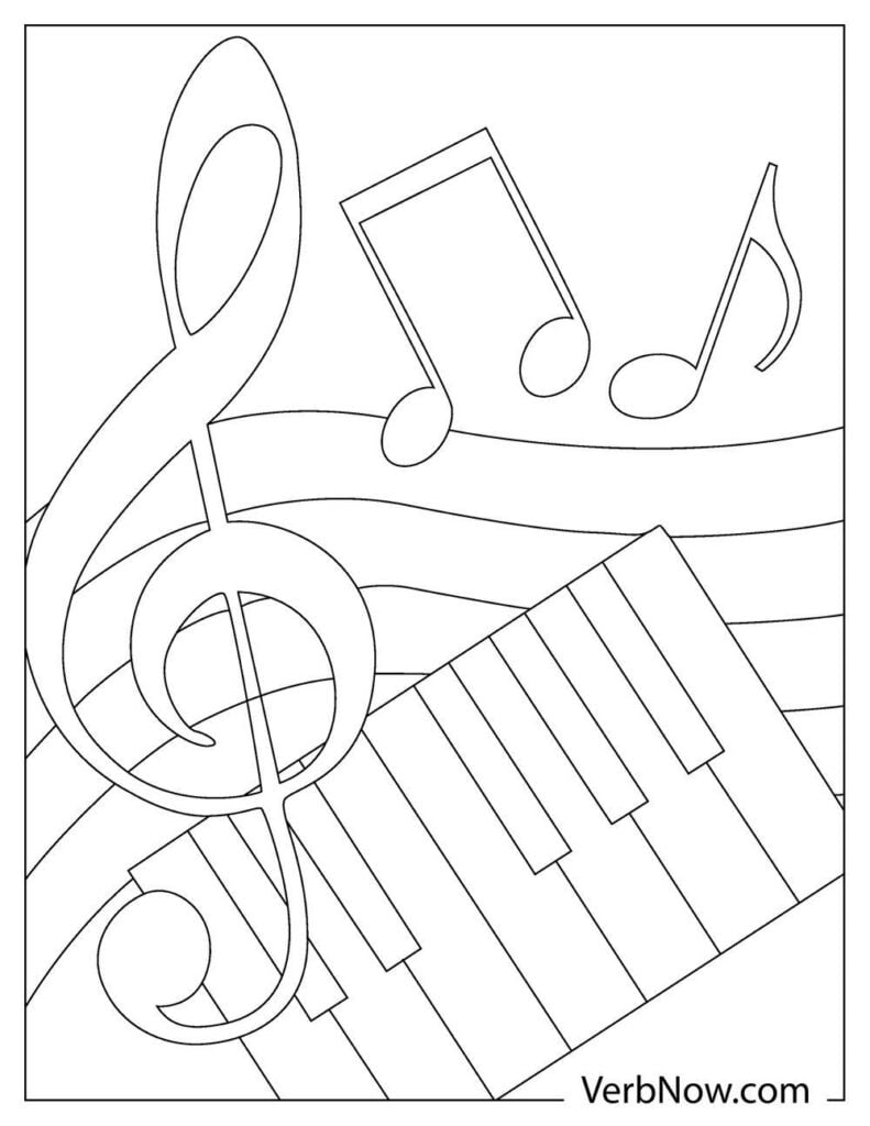 Free MUSIC NOTES Coloring Pages & Book for Download (Printable PDF) -  VerbNow