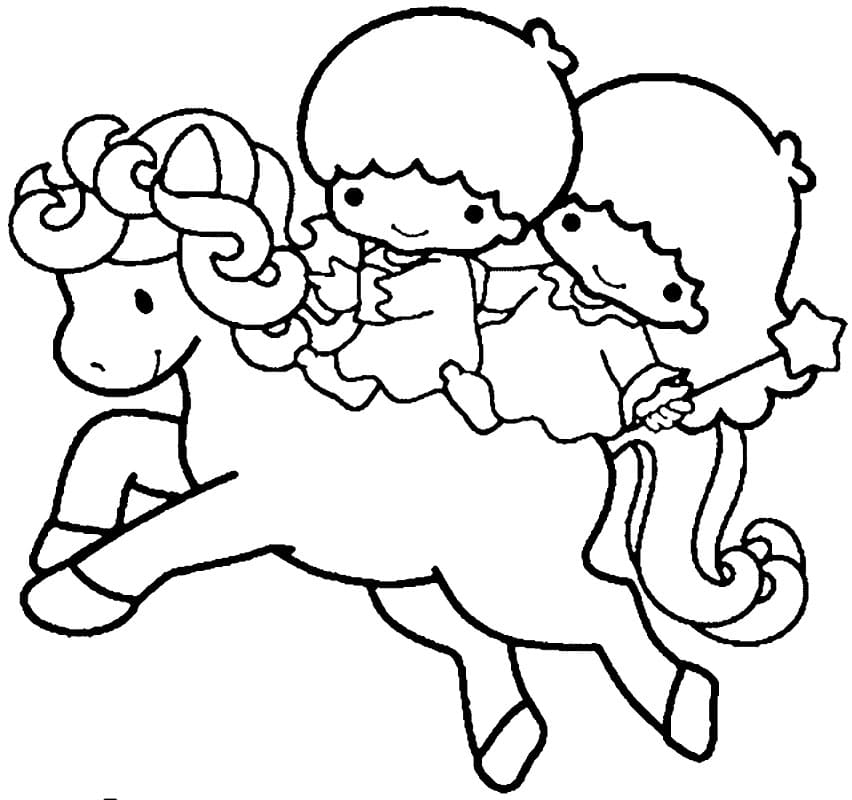 Adorable Little Twin Stars Coloring Page - Free Printable Coloring Pages  for Kids