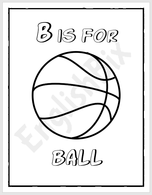 Letter B Pictures Coloring Book for Kids - EnglishBix