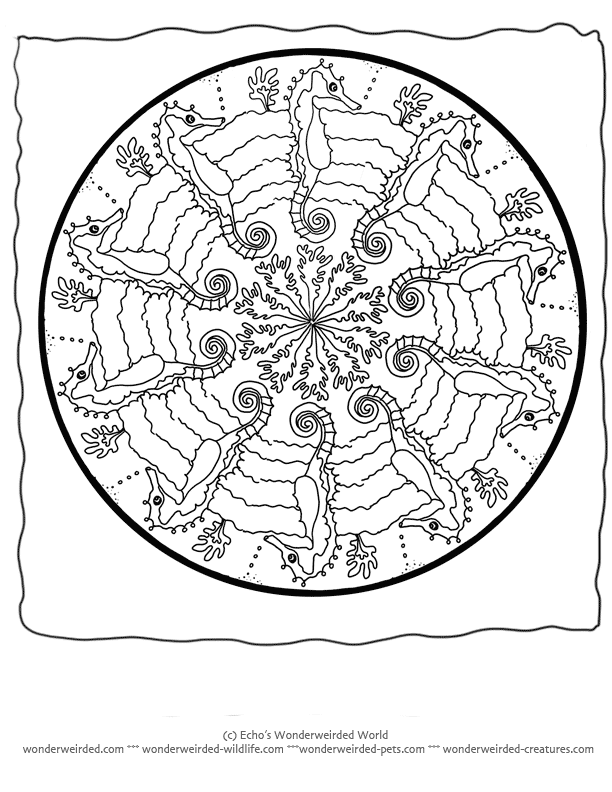 Seahorse Animal Mandalas To Color,Free Seahorse Coloring Pages ...