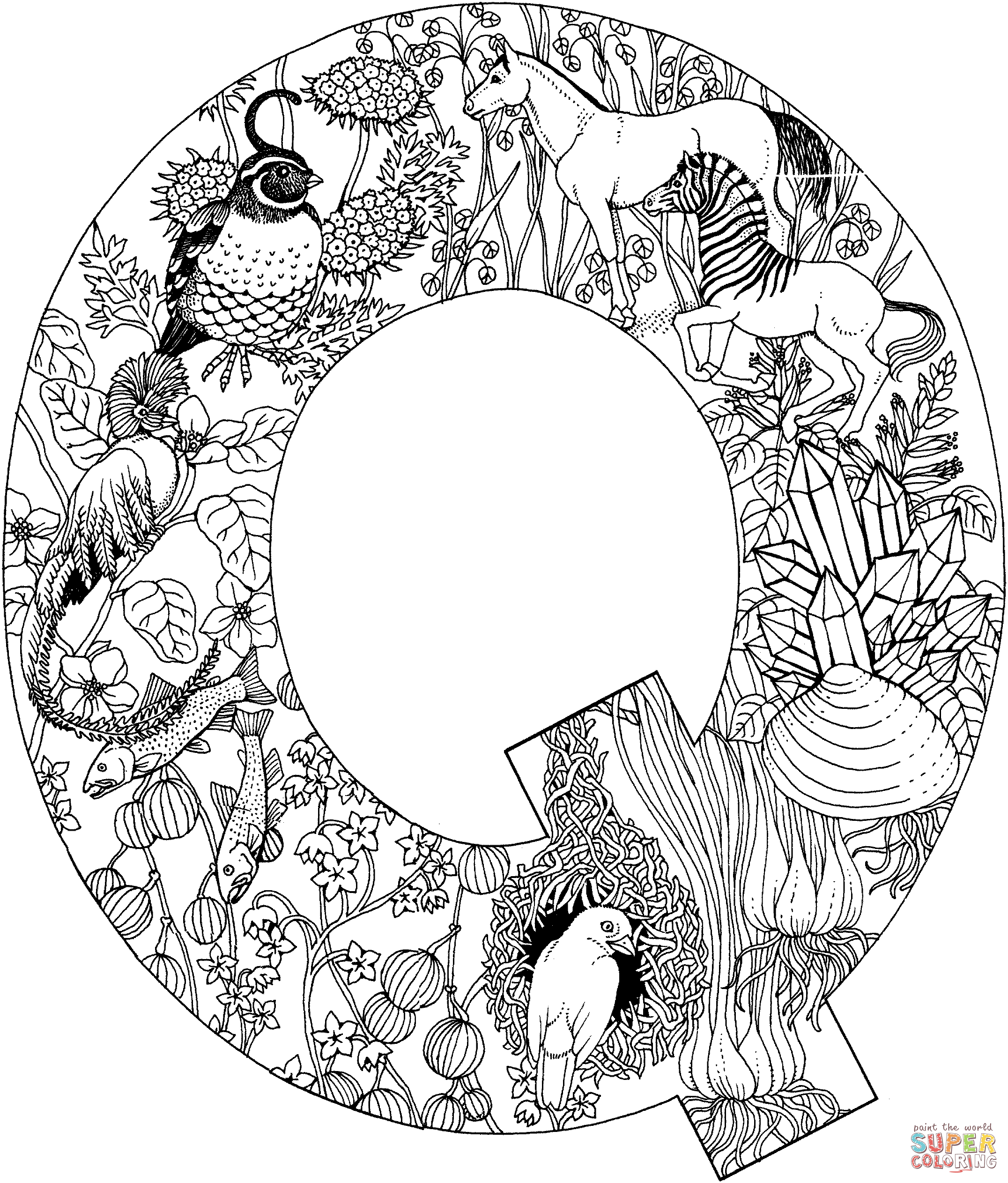 Letter Q coloring page | Free Printable Coloring Pages