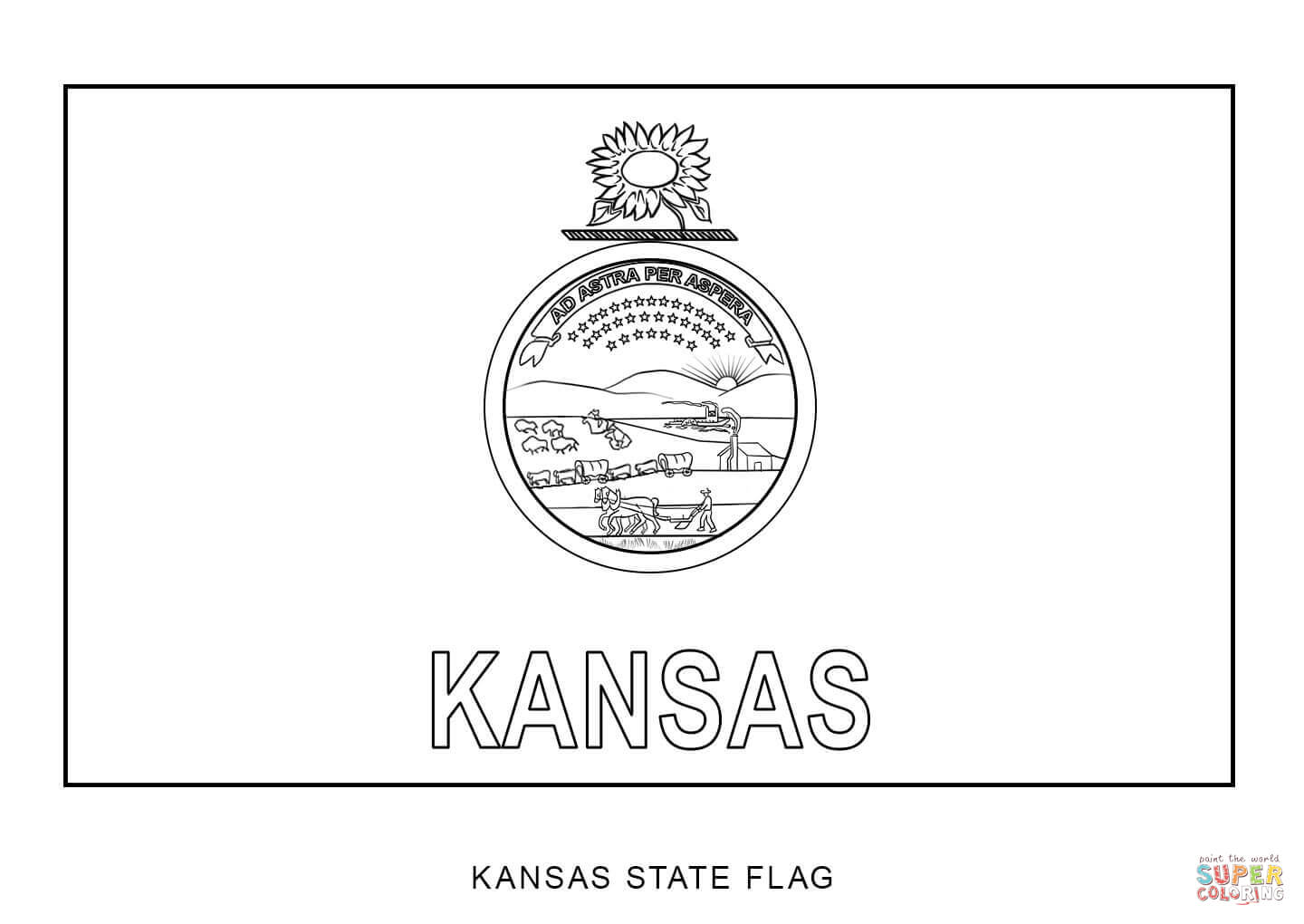 Flag of Kansas coloring page | Free Printable Coloring Pages