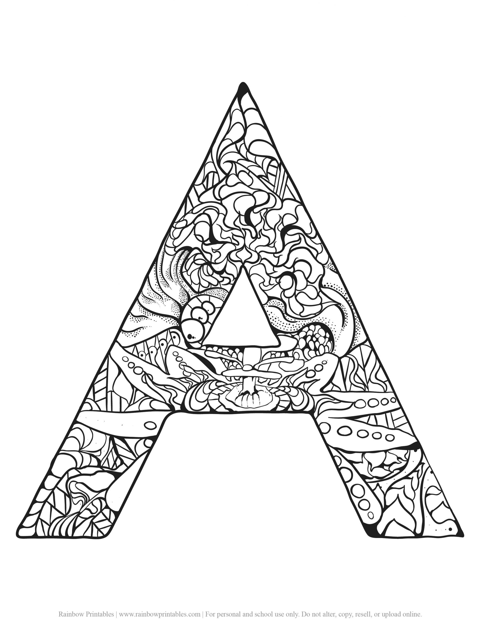 ABC Alphabet Letter Coloring Pages - Rainbow Printables