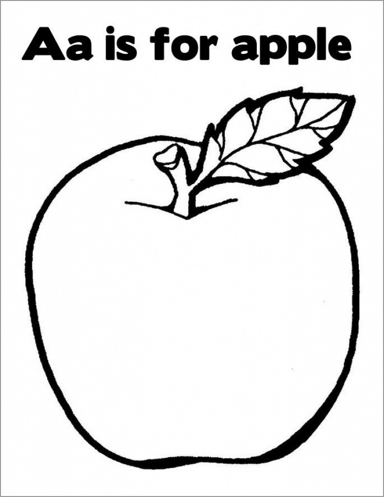 A is for Apple Coloring Pages - ColoringBay