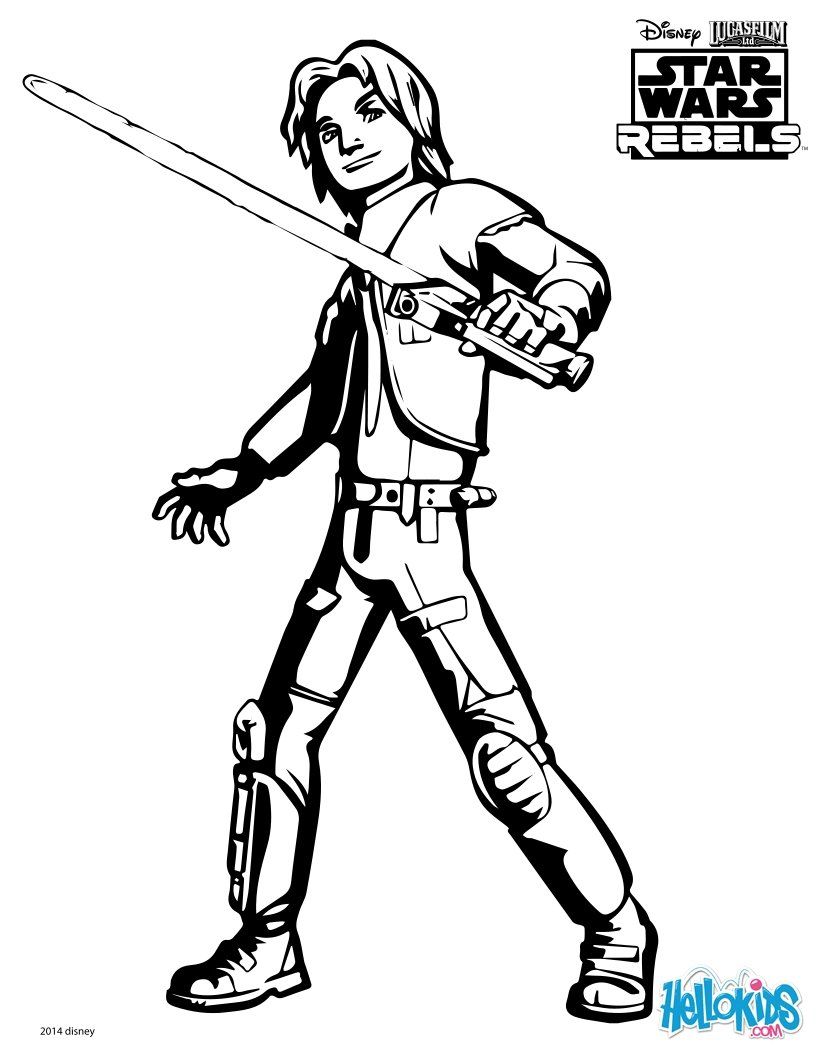 STAR WARS coloring pages - SWR-Ezra | Star wars coloring book, Star wars  colors, Star coloring pages