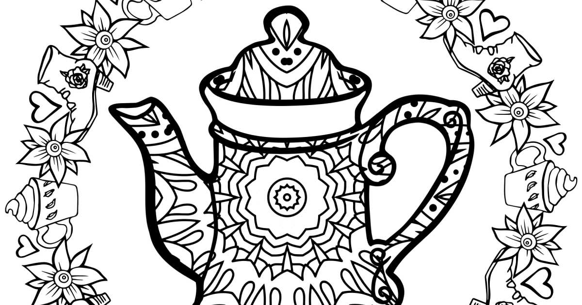 Free Printable Tea Kettle Coloring Page - Mama Likes This