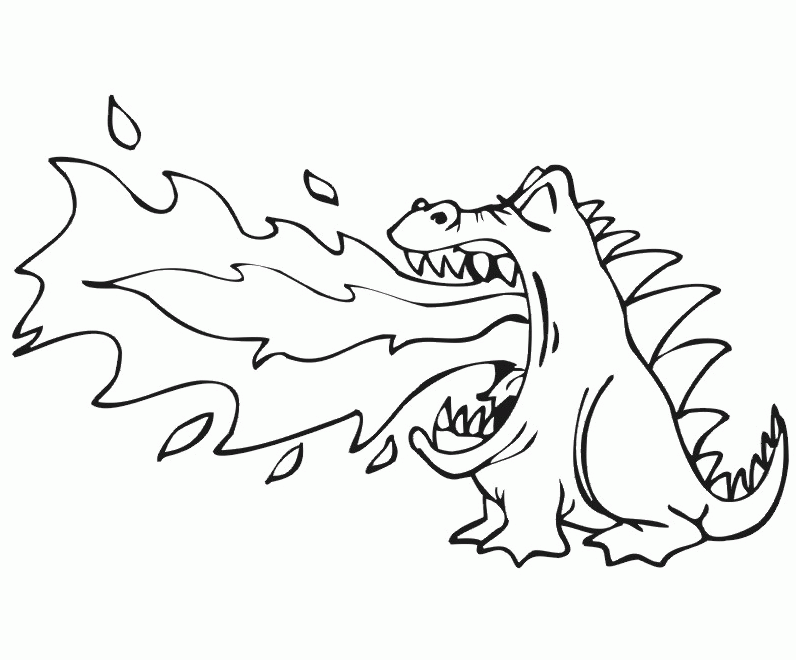 Fire Breathing Dragon Coloring Pages, Scary Dragon Coloring Pages ...