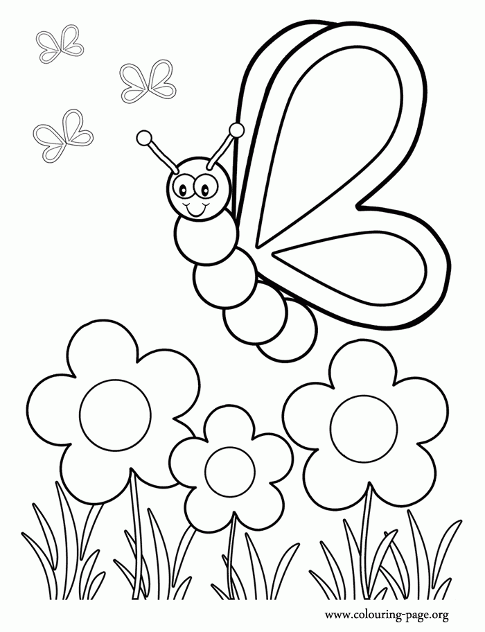 Butterfly Garden Coloring Page - bookprintable.xyz