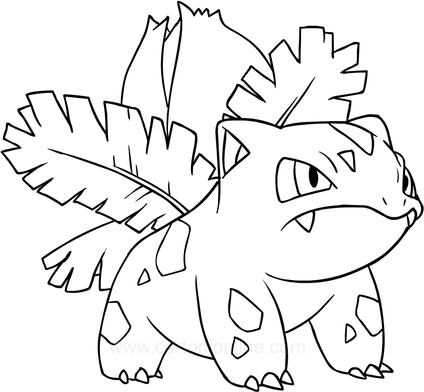 Drawing Ivysaur of the Pokemon coloring page