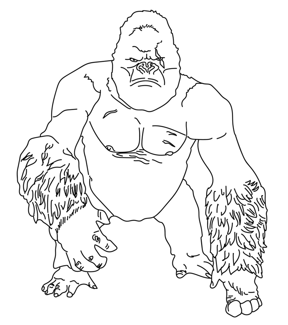 10 Cute Free Printable Gorilla Coloring Pages Online