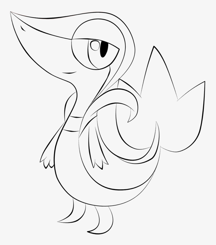 Snivy Coloring Pages - Line Art PNG Image | Transparent PNG Free ...