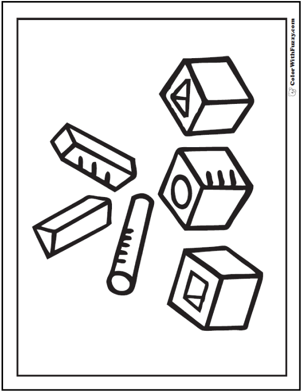 Geometric Shapes: Free Coloring Pages