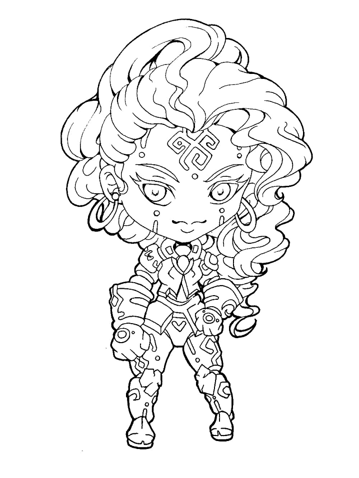 Cool Chibi Girl Coloring Page - Free Printable Coloring Pages for Kids