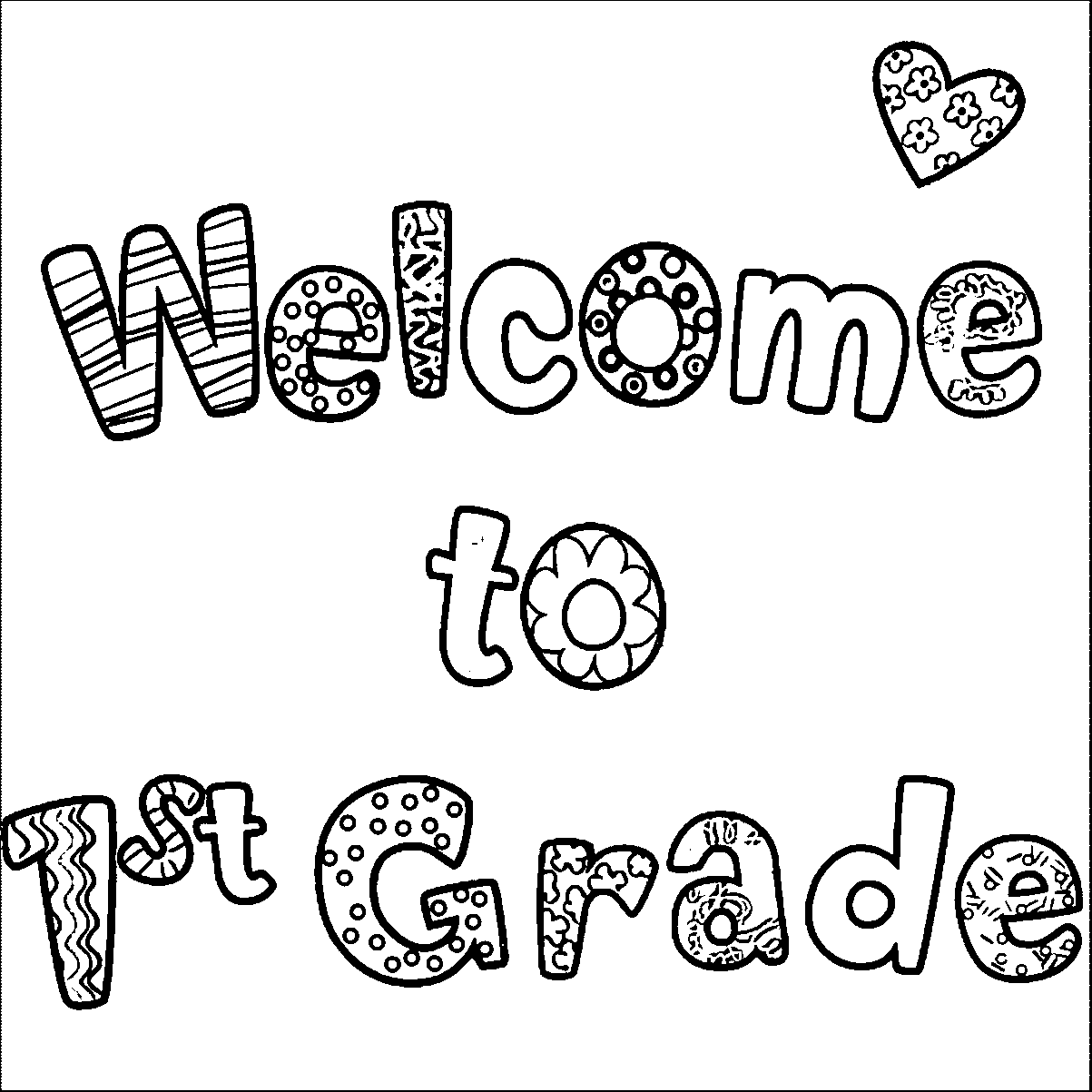 First Grade Coloring Page Free