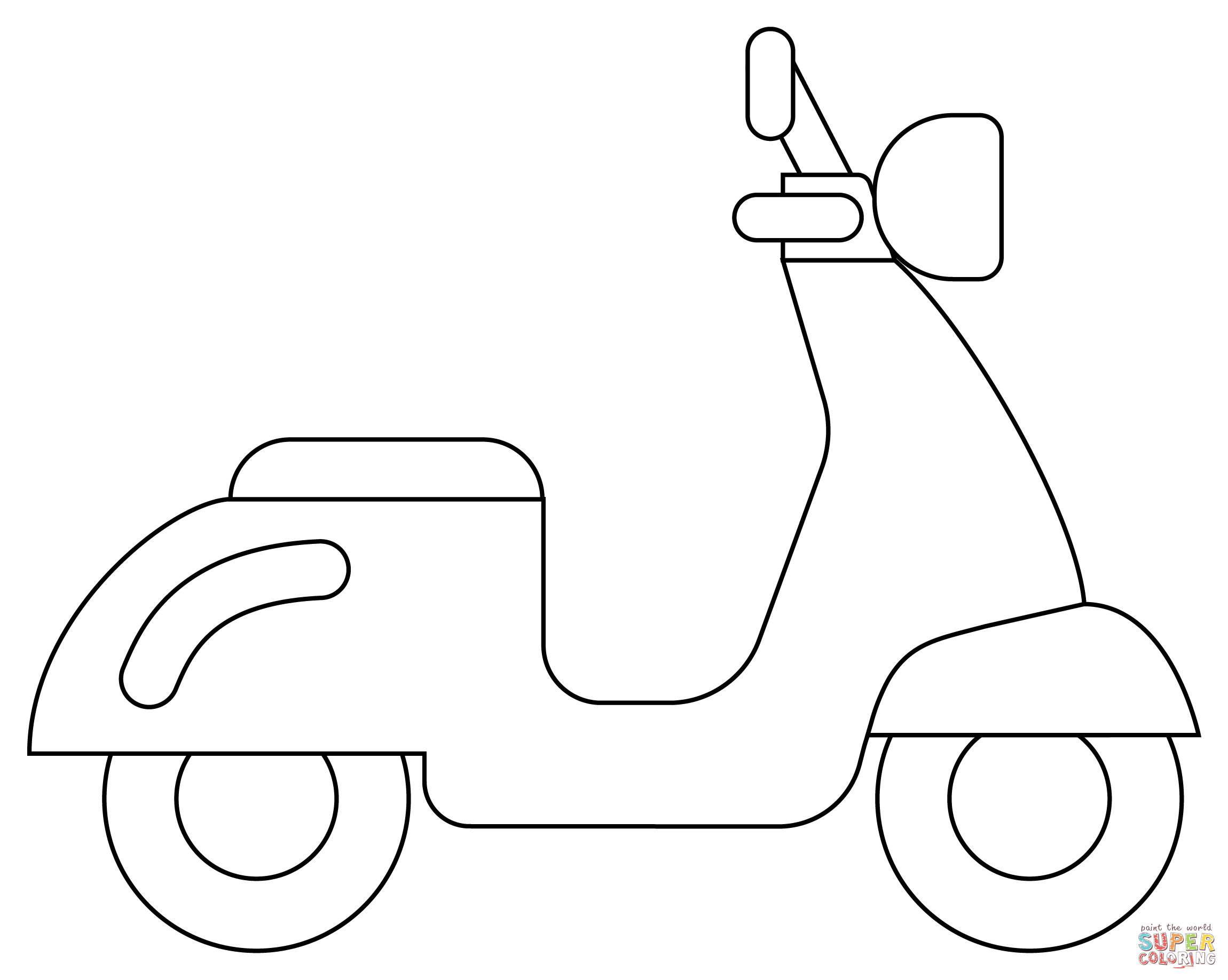 Motor Scooter coloring page | Free Printable Coloring Pages