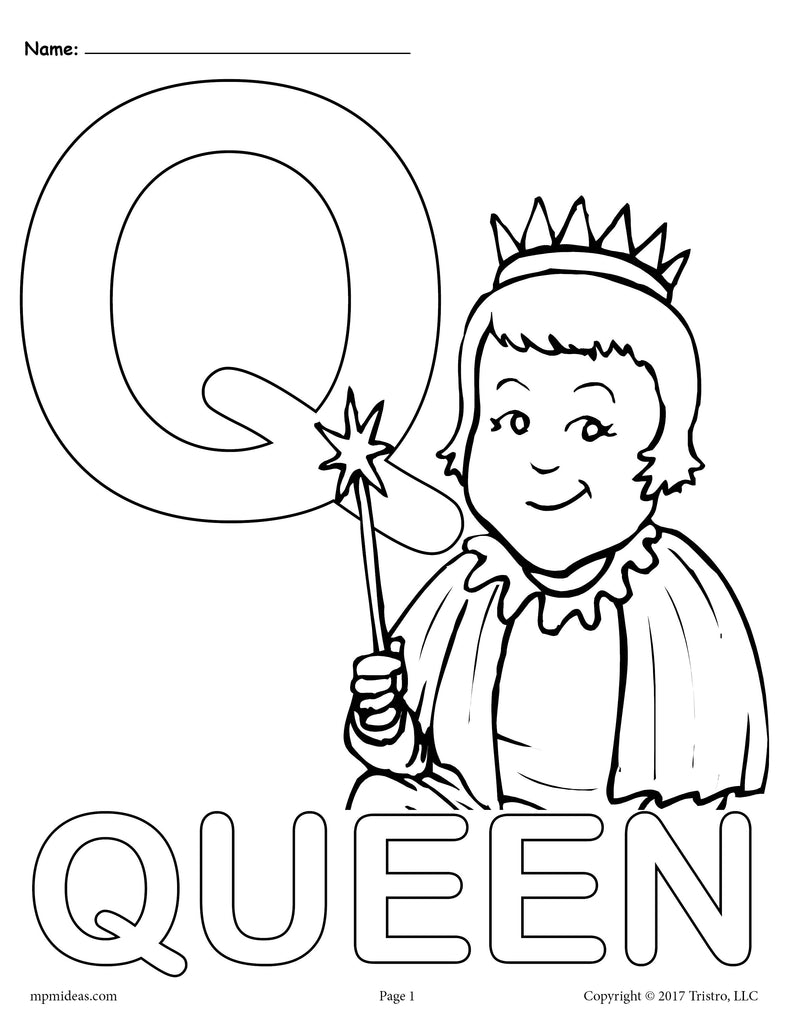 Letter Q Alphabet Coloring Pages - 3 Printable Versions! – SupplyMe